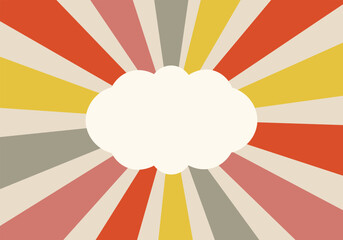 blank frame with retro sunburst background vector presentation day design template, flat style illustration, flat colors, vector graphics