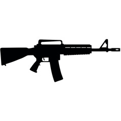 M16A1 Assault Rifle Isolated on White Background Design Illustration