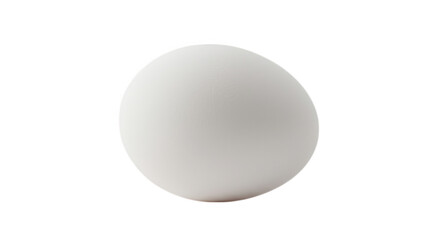 Single white egg close up shot isolated on transparent background