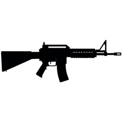 M16A4 Assault Rifle Isolated on White Background Design Illustration