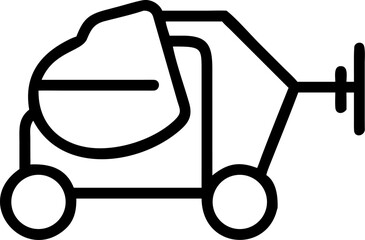 Isolated illustration of a yellow toy baby stroller, a child's transportation equipment, on white