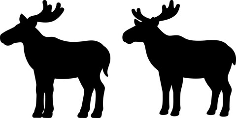Obraz premium Moose vector, Vector of Moose, A set of Moose animal art designs, Moose icon isolated