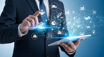 Businessman Digital Marketing Network Connection Technology