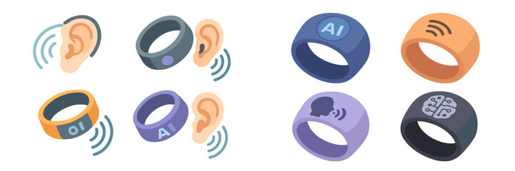 Smart wearable rings designed for communication and AI interaction in modern technology settings