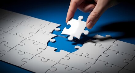 Puzzle Completion Solution Teamwork Concept Photo