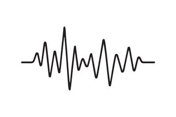Black and white vector spectrum wave design with strong outlines, visually symbolizing sound frequency, balance, and dynamic motion in a minimal form.


