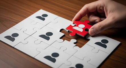 HR Recruitment Puzzle Teamwork Photo