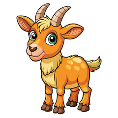 Cute cartoon orange goat
