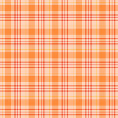 Plaid pattern in orange yellow red.Autumn fall tartan check seamless pattern.Vector illustration geometric background for fabric and prints.