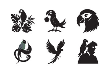 Tropical Parrot Exotic Silhouette Bundle