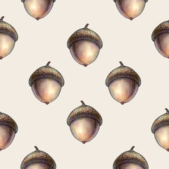 Acorn Seamless Pattern