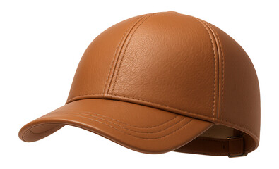 Fototapeta premium Leather cap in tan with a small, structured brim for a modern look