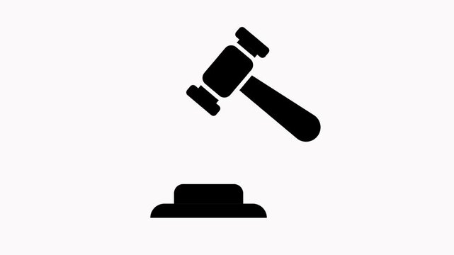 gavel icon  animation   simple flat