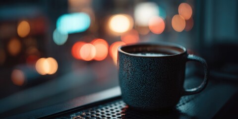 Obraz premium Hustle mindset reflected in a coffee-fueled mental strain environment 