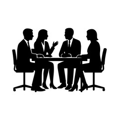 Business People Meeting Discussion Silhouette Icon