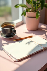 cup of coffee and notebook
