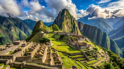 Majestic machu picchu ancient inca city peru andes mountains