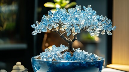 a plant of blue cristal in a pot