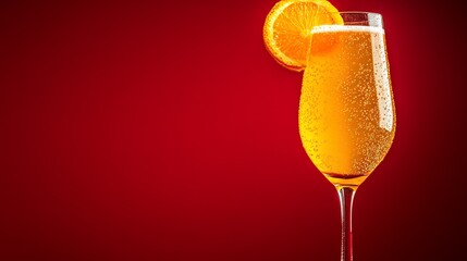 elegant champagne with orange mimosa cocktail