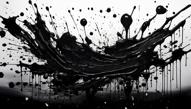 black grunge texture splashes blotter spots black liquid paint splash or ink splatter