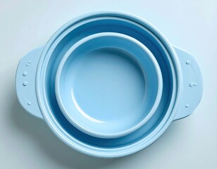 Nested light blue bowls