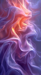 Obraz premium Vibrant abstract flowing fabric with soft wavy textures and gradient lighting