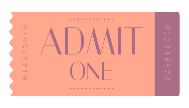 Admit one ticket isolated, admit one ticket