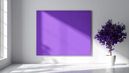 Modern room with purple canvas