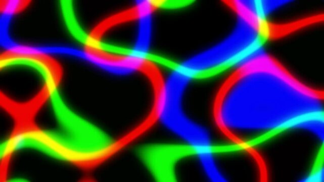 Colorful RGB lines animation on black background 