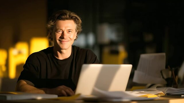 1_Collaborative Learning Environment with Engaged Learner and Laptop