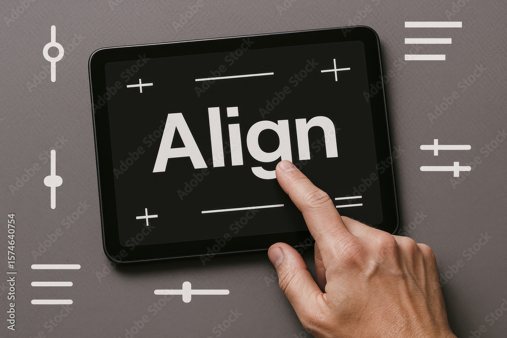 Poster achieving precise alignment on a digital interface highlights the importance accuracy and control in