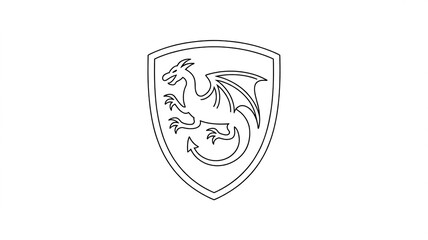 Dragon crest emblem shield mythical creature