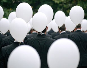 Crowd with balloons