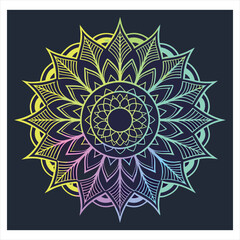 Intricate floral mandala design with calming blue, pin,k and cream colors