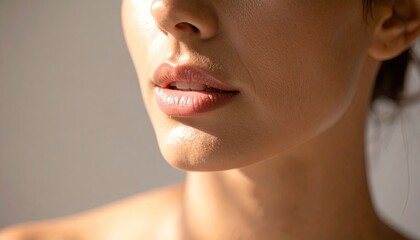 Close-up of woman's face and lips