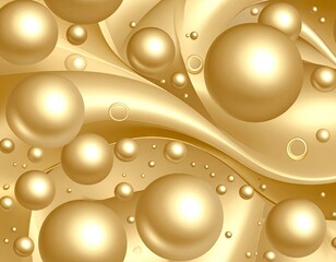 Golden spheres in flowing liquid