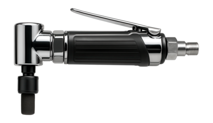 Pneumatic die grinder with a right-angle head for metal fabrication tasks.