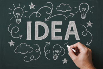 Innovative thinking and creativity drive business growth as illustrated by concept sketches highlighting the birth new ideas