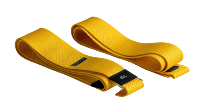 Resistance Band: A close-up shot of two bright yellow resistance bands, meticulously crafted for various fitness routines and body-sculpting exercises.