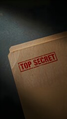 Confidential Stamp File Folder Document for Secret Information Spy Surveillance Security Conspiracy Data Paperwork Private Datum Classified Archive