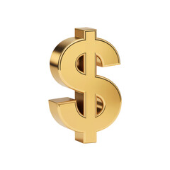 Obraz premium PNG 3d render, gold dollar sign symbol, shiny metallic texture, minimalist design, photorealistic, hyper detailed, high quality, octane render 