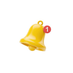 PNG a photo of a yellow bell-shaped object with a number 1 on it, highly detailed, realistic, 3D rendering, high resolution
