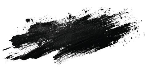 Black paint stroke on transparent background. Bold Black Brush Stroke