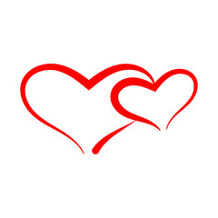 hand drawn heart symbol or Calligraphy heart loop vector