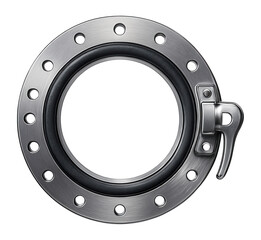 Quick-release duct flange with pre-drilled holes for secure panel mounting.