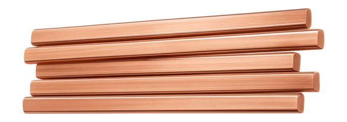 Copper-phosphorus solder sticks for brazing copper pipes in plumbing installations.