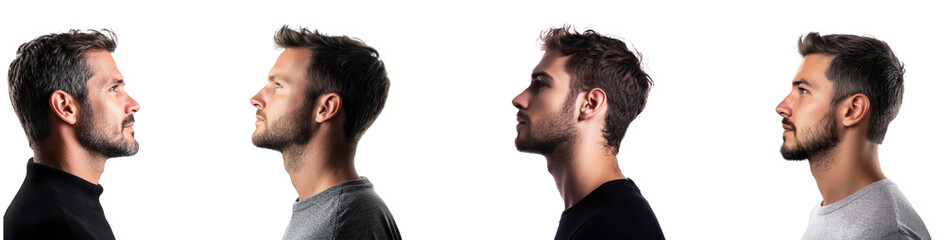 Obraz premium man profile portrait studio isolated on transparent background