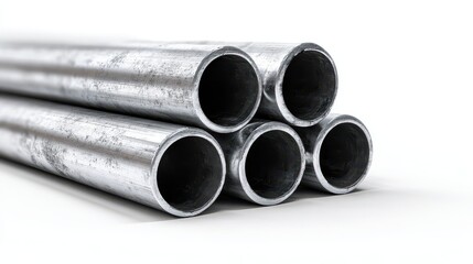 Fototapeta premium High quality photo of steel Pipes on white background for Industrial Use.