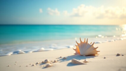 focused shell on the beach