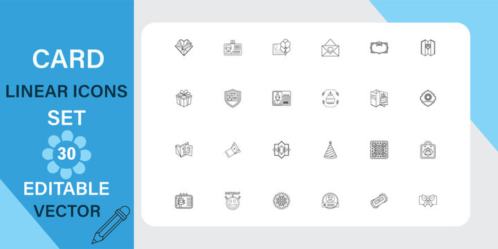 Modern Collection of Business Transaction Card Related Linear Icons